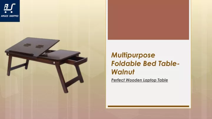 multipurpose foldable bed table walnut