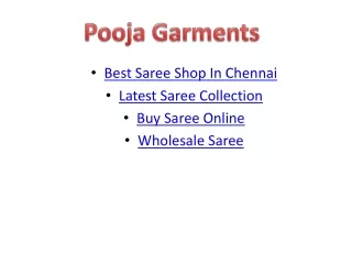 Pooja Garments - Saree Collection Chennai