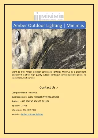 Amber Outdoor Lighting | Minim.is