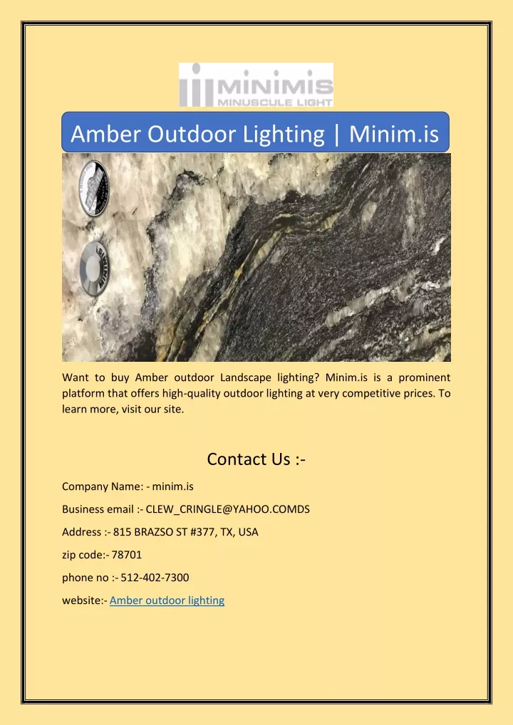 amber outdoor lighting minim is