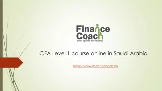 CFA Level 1 course online in Saudi Arabia