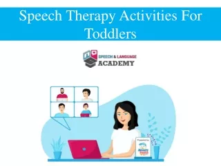 Speech Therapy Activities For Toddlers