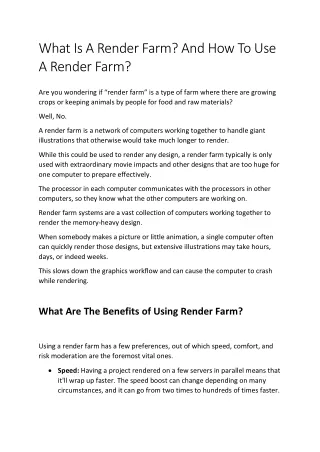 what is a render farm and how to use a render farm