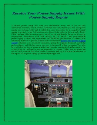 Resolve Your Power Supply Issues With Power Supply Repair