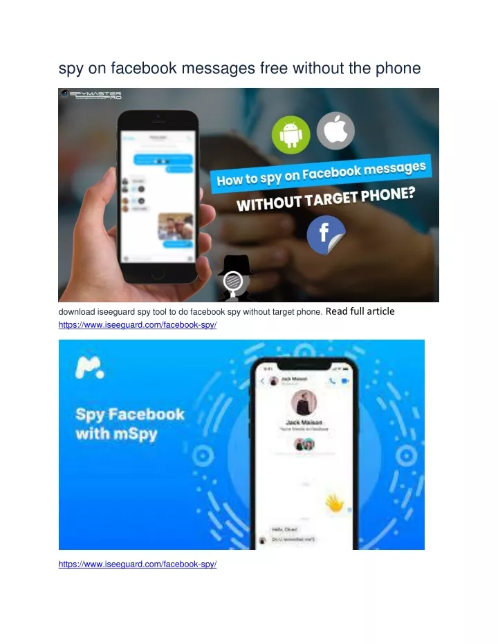 spy on facebook messages free without the phone