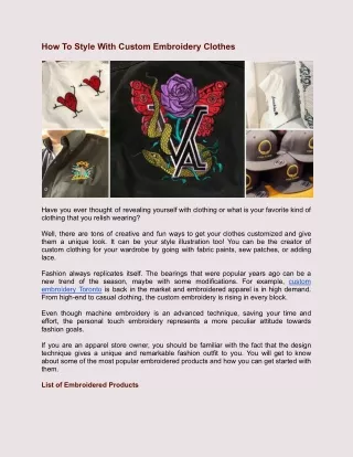 how to style with custom embroidery clothes