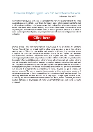 freeaccess freeaccess onlyfans bypass hack
