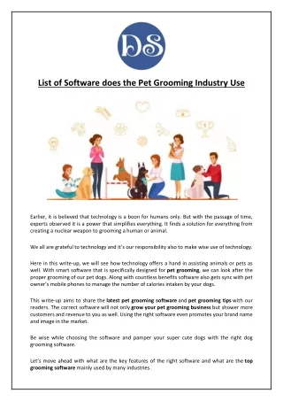 list of software does the pet grooming industry