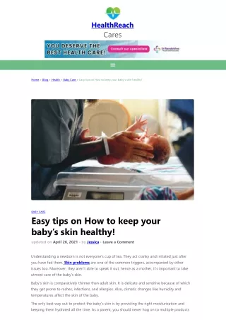 Easy tips on how to keep your babys skin healthy