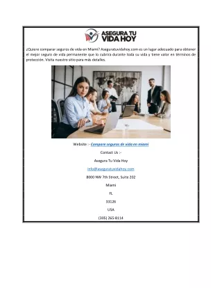 quiere comparar seguros de vida en miami