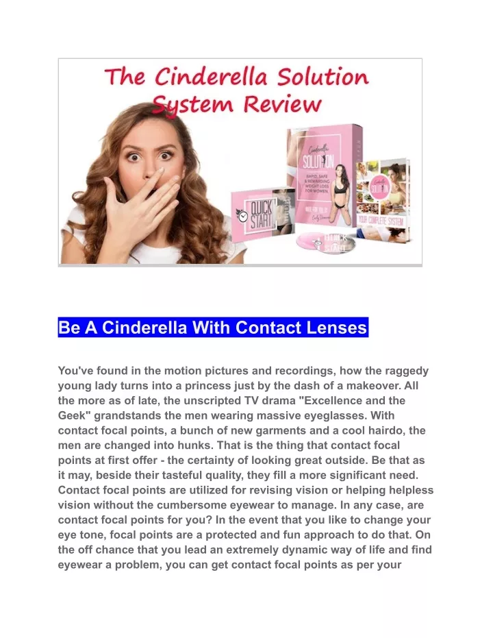 be a cinderella with contact lenses