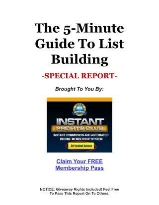 the 5 minute guide to list building