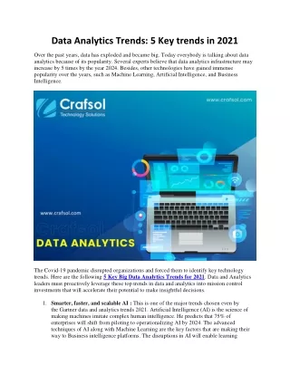 Data Analytics Trends: 5 Key trends in 2021