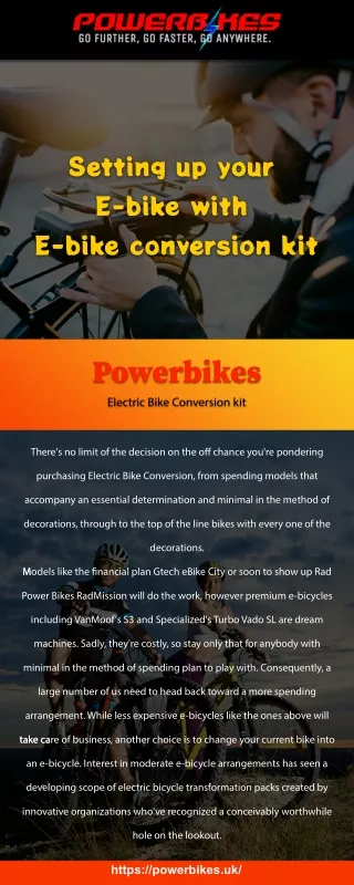 Setting up your E-bike with E-bike conversion kit