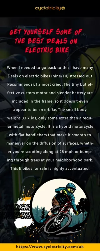 Get yourself some of the best deals on electric bike