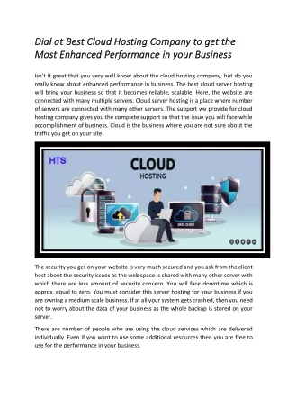 dial at best cloud hosting company