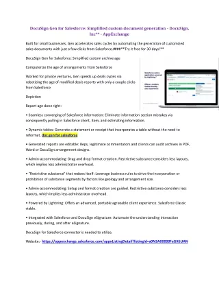 docusign gen for salesforce simplified custom
