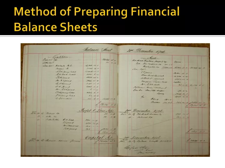 method of preparing financial balance sheets