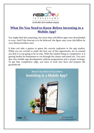 what do you need to know before investing