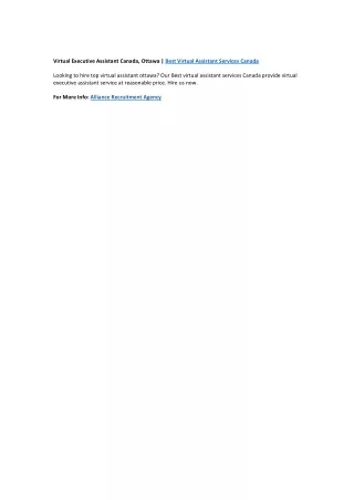 virtual executive assistant canada ottawa best