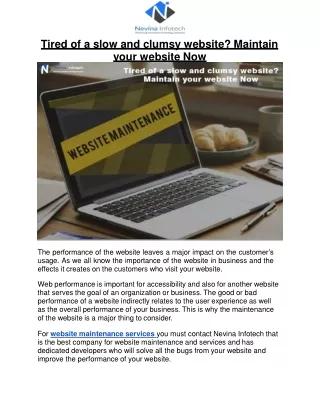 tired of a slow and clumsy website maintain your