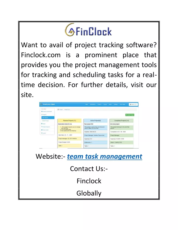 want to avail of project tracking software