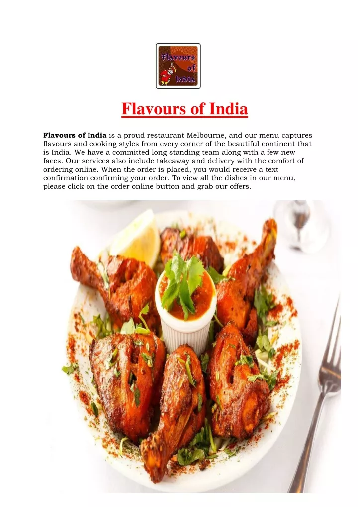 flavours of india flavours of india is a proud