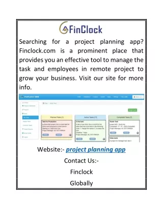Project Planning App | Finclock.com