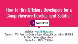 How to Hire Offshore Developers for a Comprehensive Development Solution