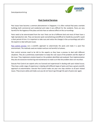Pest Control Services
