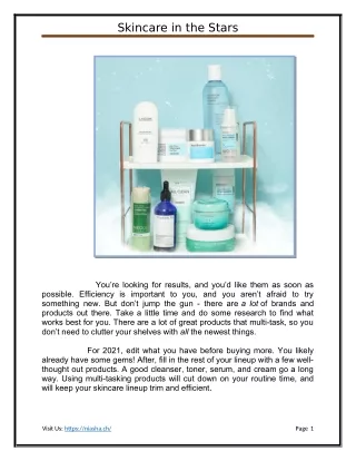 Skin care in the stars