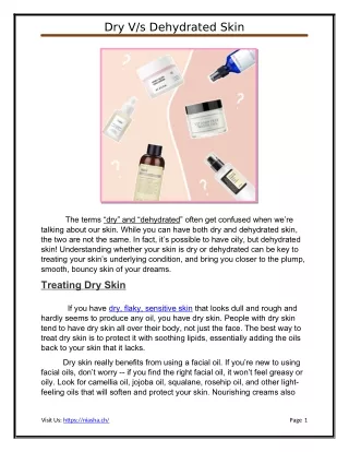 Dryvs dehydrated skin