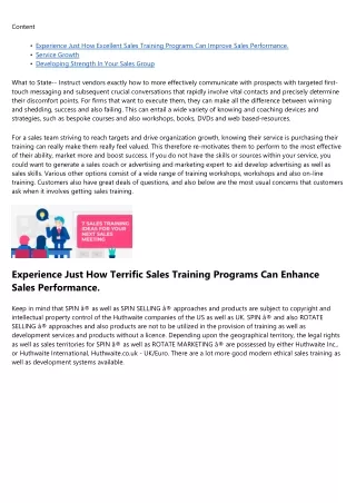 Picking The Most Effective Sales Training Programs