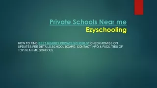 Private School Near Me | Ezyschooling