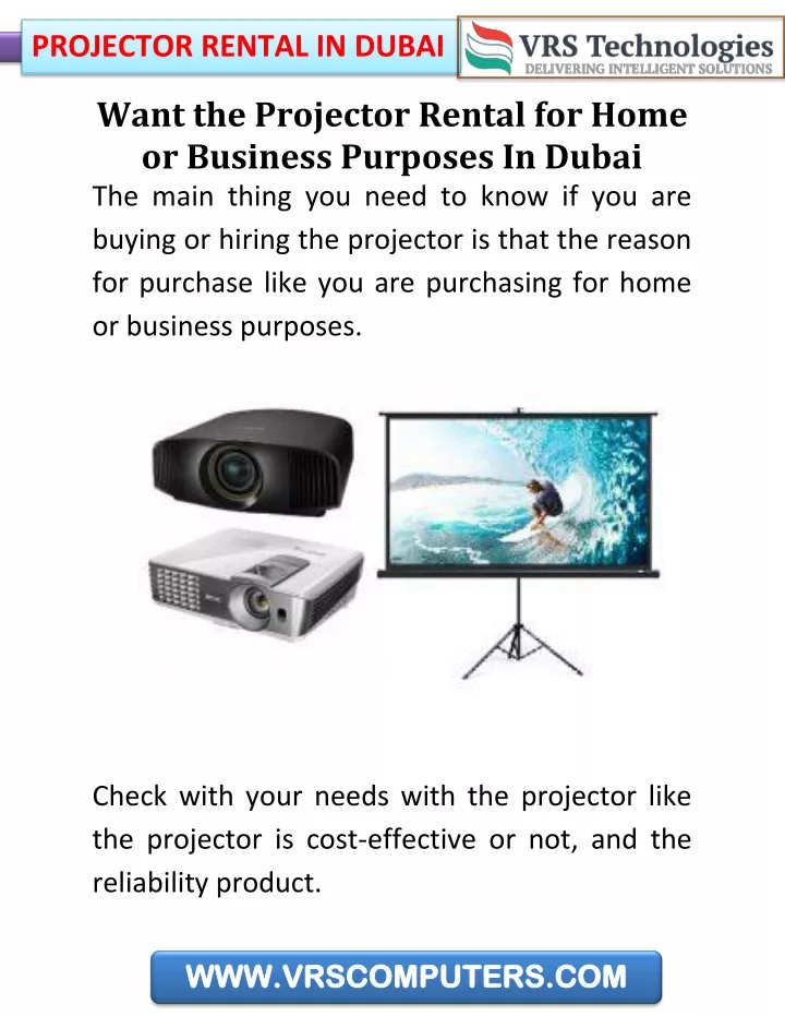 projector rental in dubai