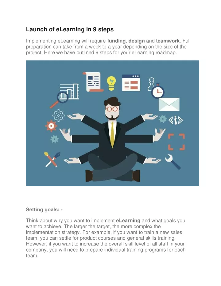 launch of elearning in 9 steps