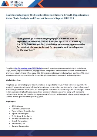 gas chromatography gc market revenue drivers