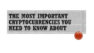 the most important cryptocurrencies you need to know about