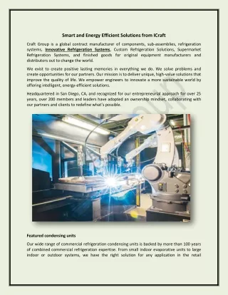 smart and energy efficient solutions from icraft