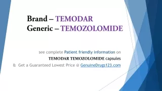 TEMODAR TEMOZOLOMIDE 100 and 250 Mg Buy Online