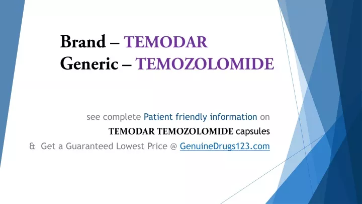 brand temodar generic temozolomide