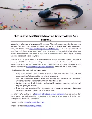 Choosing the Best Digital Marketing Agency to Grow Your Business