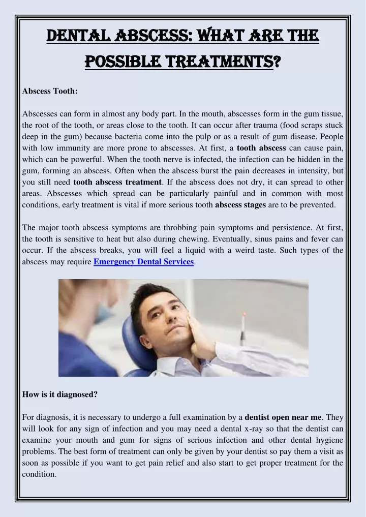 dental abscess what are the dental abscess what