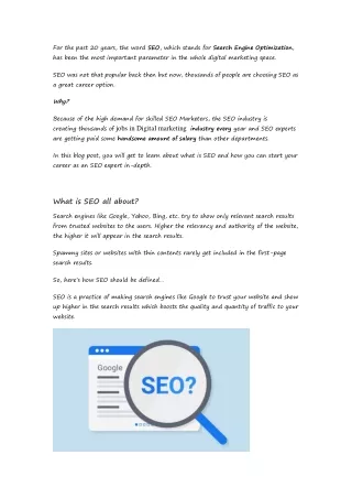 How To Start Your Career As An SEO Expert