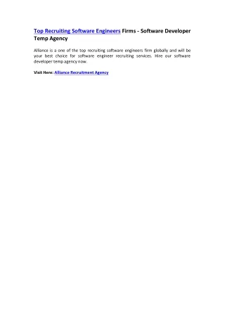 top recruiting software engineers firms software