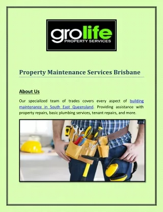 Property Maintenance Services Brisbane – GroLife Property Services