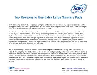 top reasons to use extra large sanitary pads