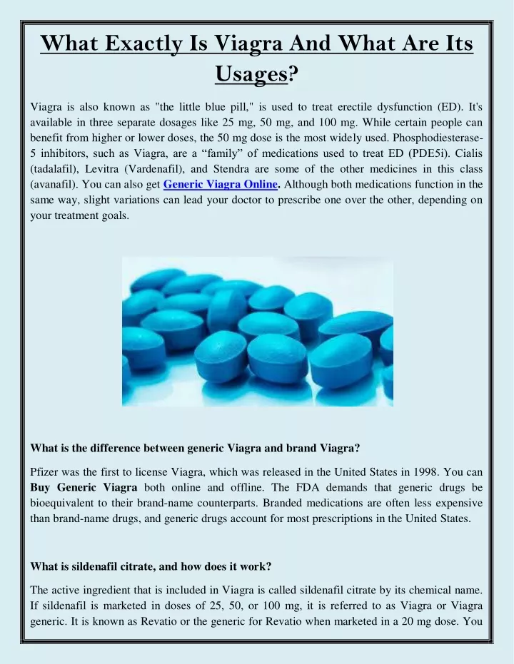 what exactly is viagra and what are its usages