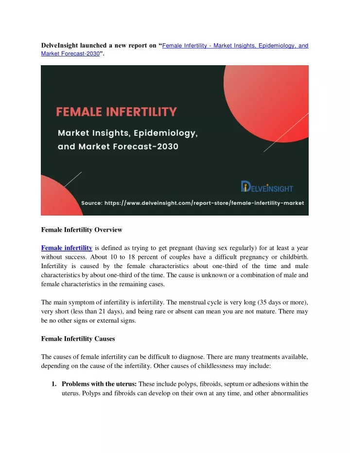 delveinsight launched a new report on female
