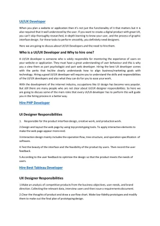 UI/UX Developer
